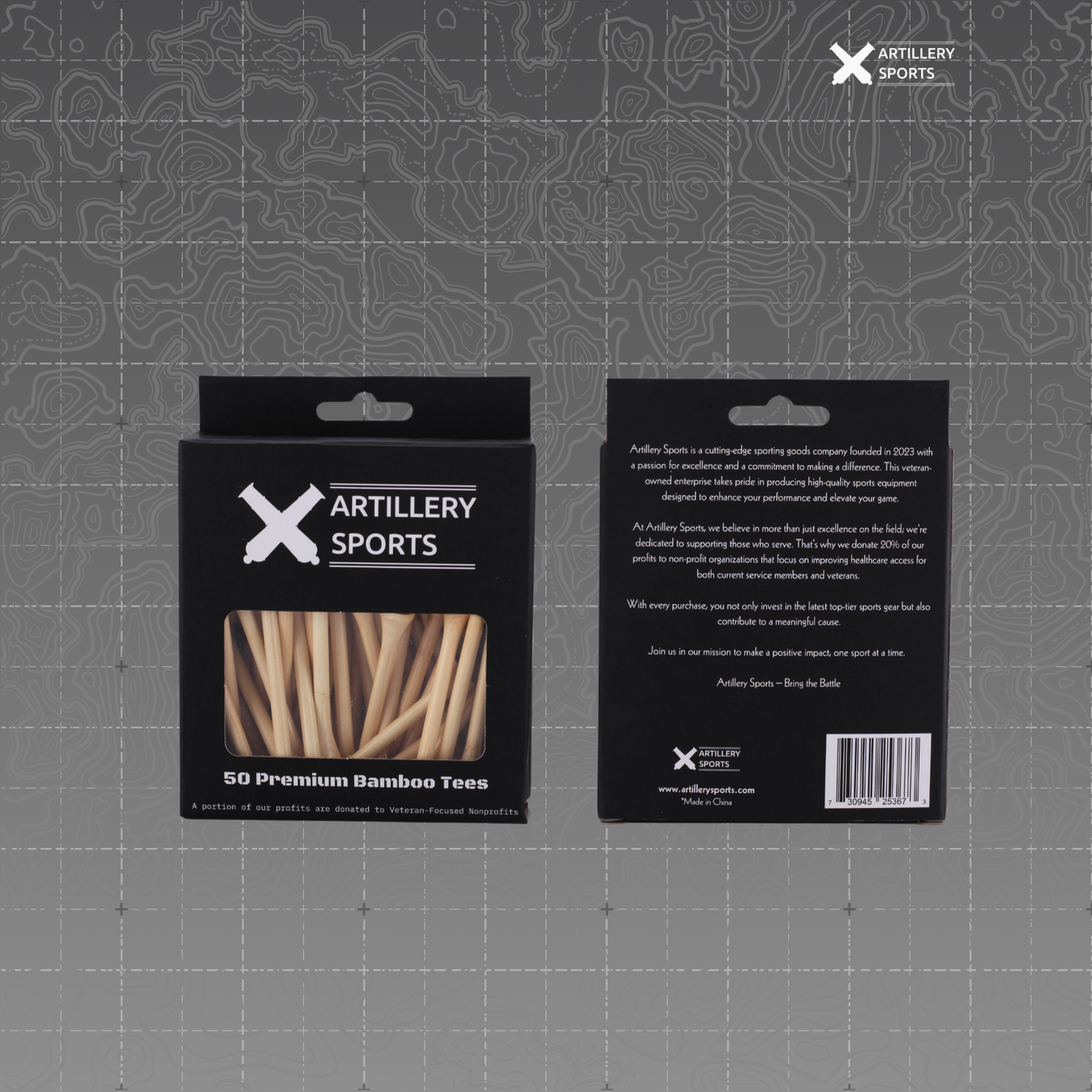 Artillery Sports - 5 Star Series - Premium Bamboo Golf Tees - 50 Pack